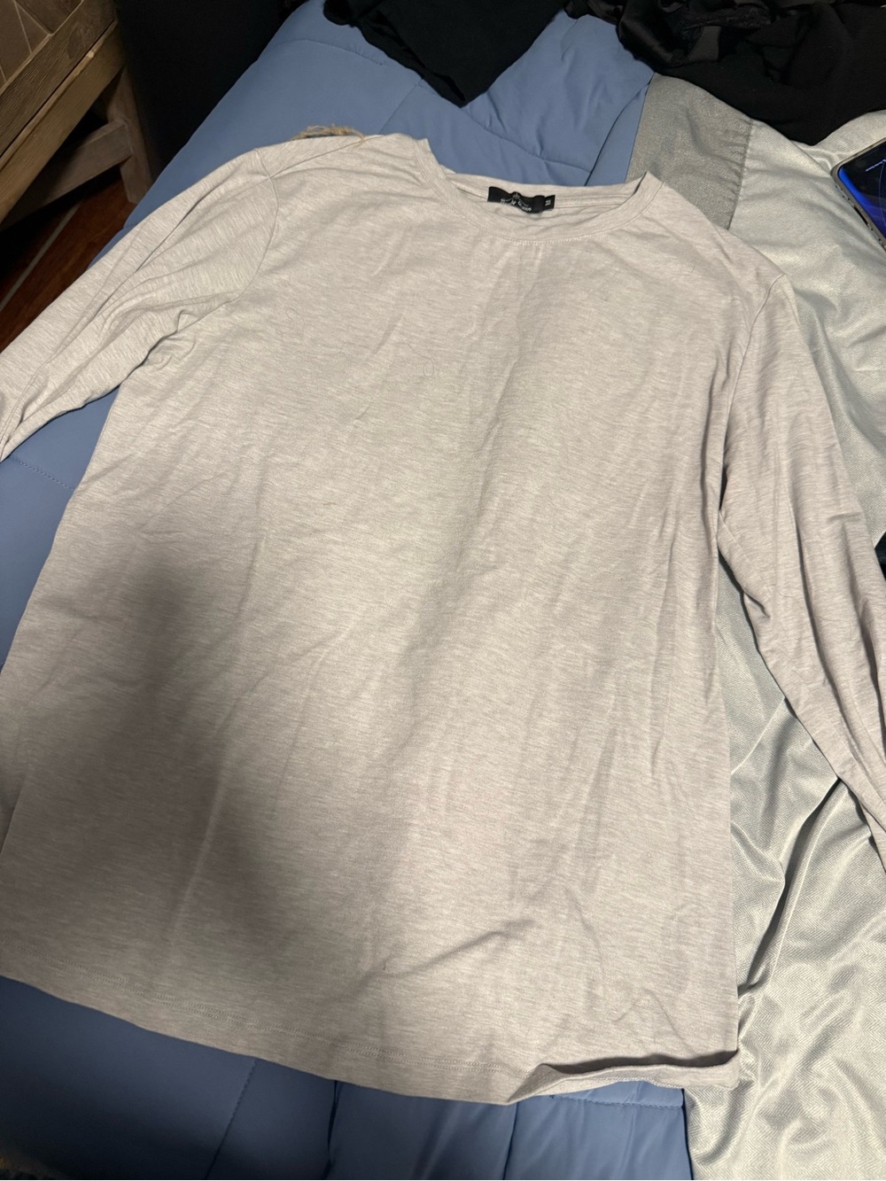 Light Gray Long-Sleeve Women's Top